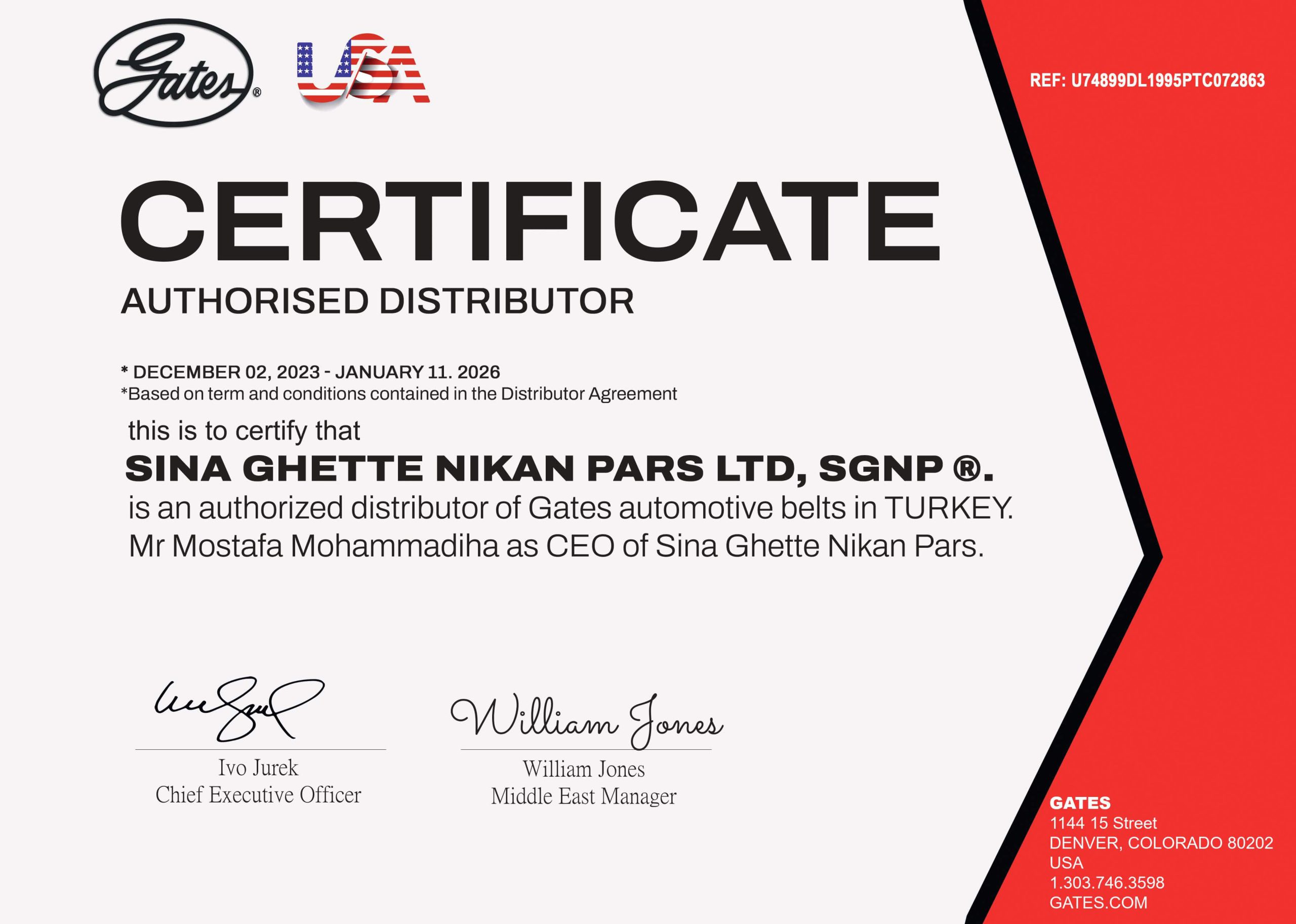 certificate sgnp